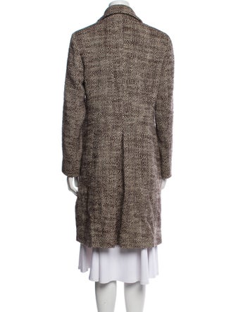 Cinzia Rocca Wool Tweed Pattern Faux Fur Coat