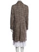 Cinzia Rocca Wool Tweed Pattern Faux Fur Coat