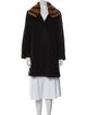 Cinzia Rocca Wool Colorblock Pattern Faux Fur Coat