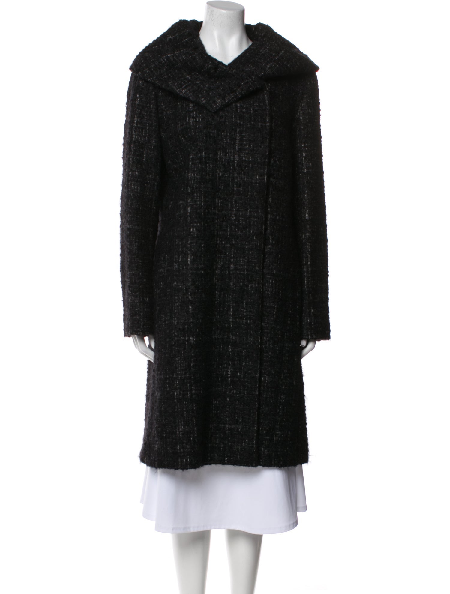 Cinzia Rocca Tweed Faux Fur Coat