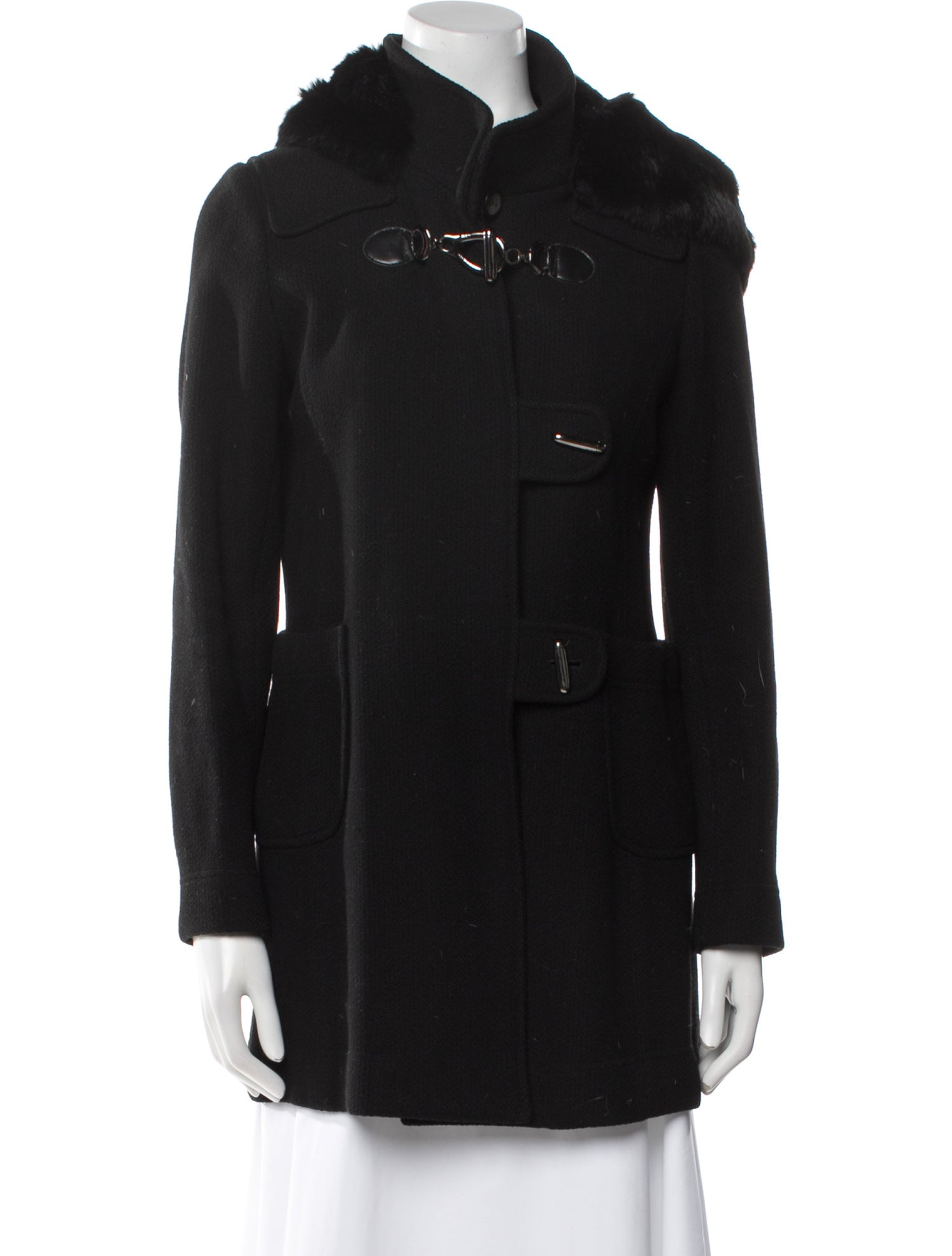 Cinzia Rocca Virgin Wool Faux Fur Coat