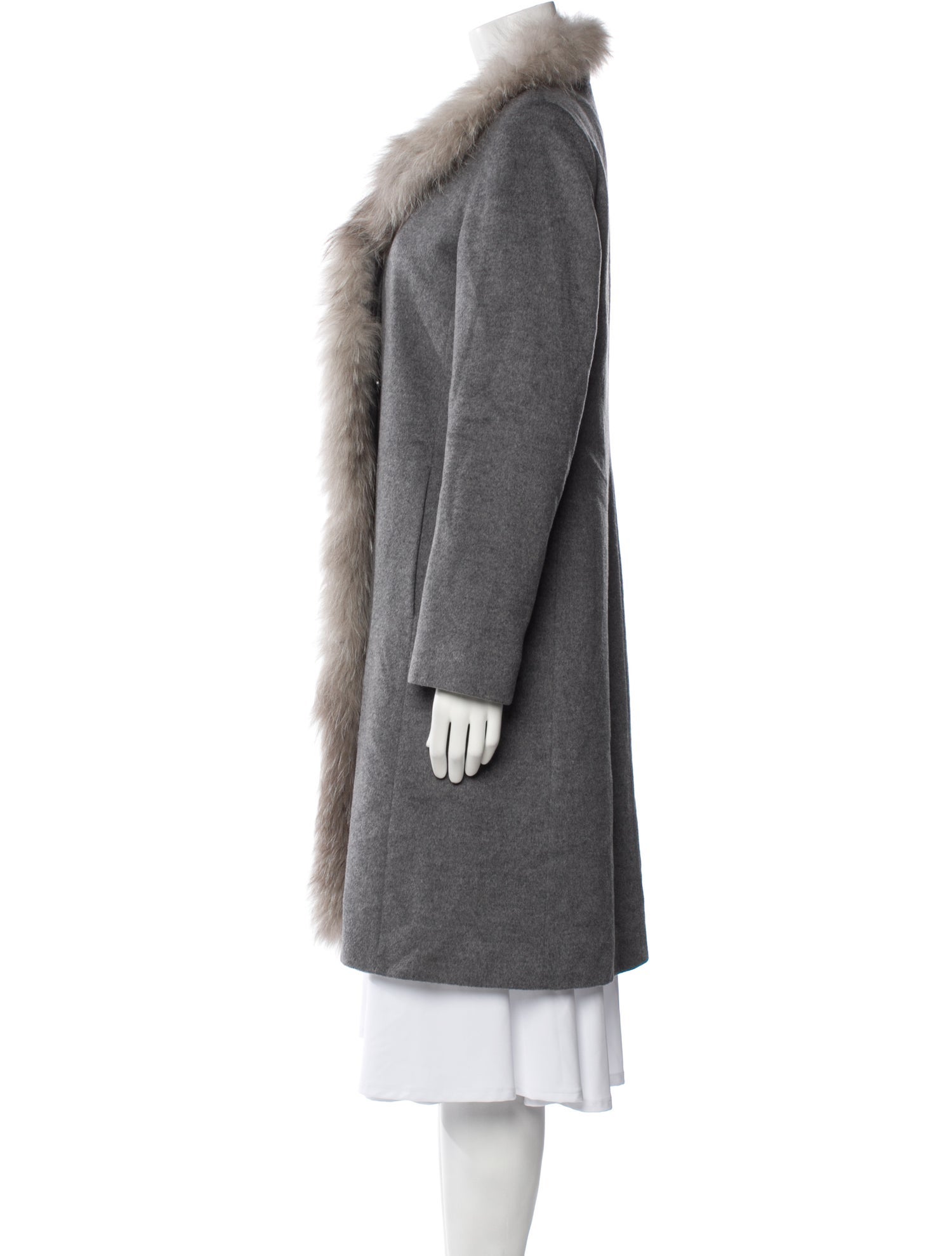 Cinzia Rocca Virgin Wool Faux Fur Coat