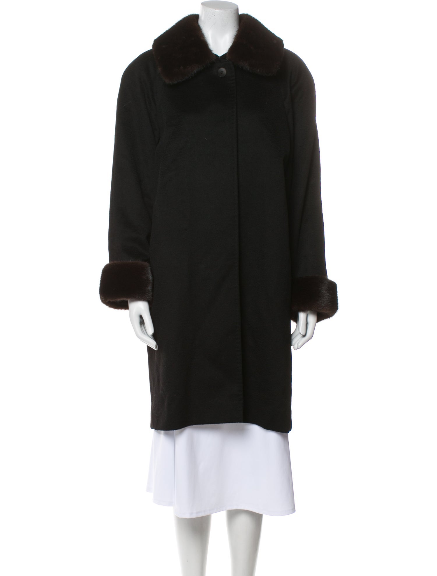 Cinzia Rocca Cashmere Faux Fur Coat