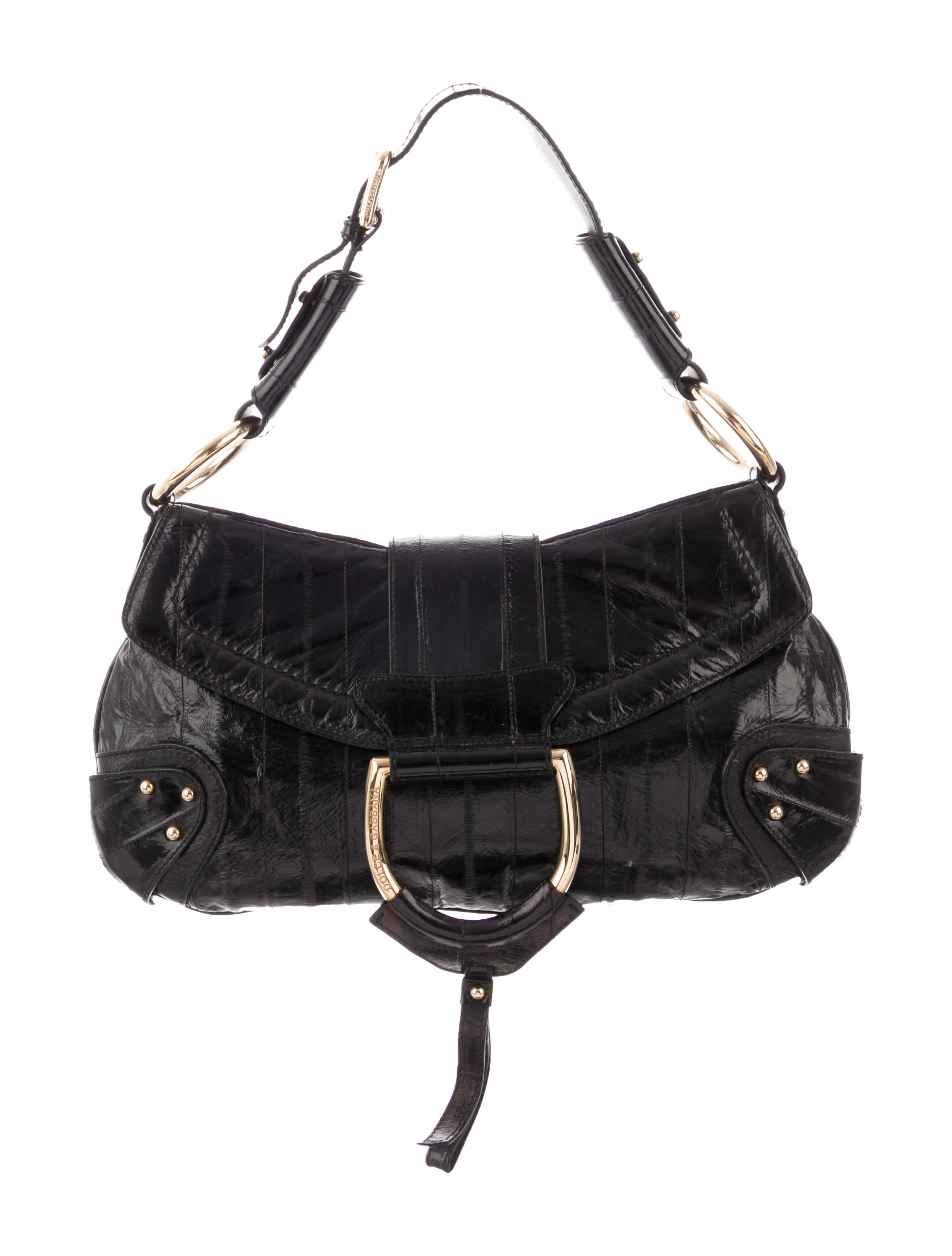 【VIP価格】DOLCE & GABBANA Eelskin Shoulder Bag Dolce & Gabbana Eel Skin Shoulder Bag - Black Shoulder Bags