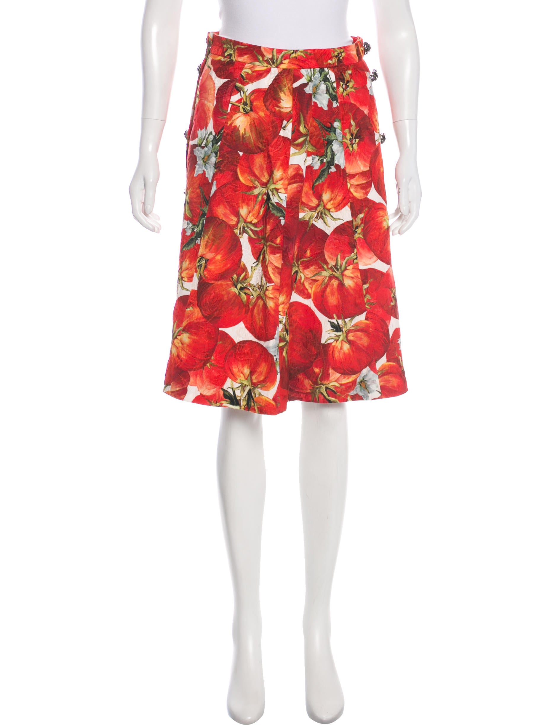 Dolce & Gabbana Tomato Print Skirt - Red Skirts, Clothing
