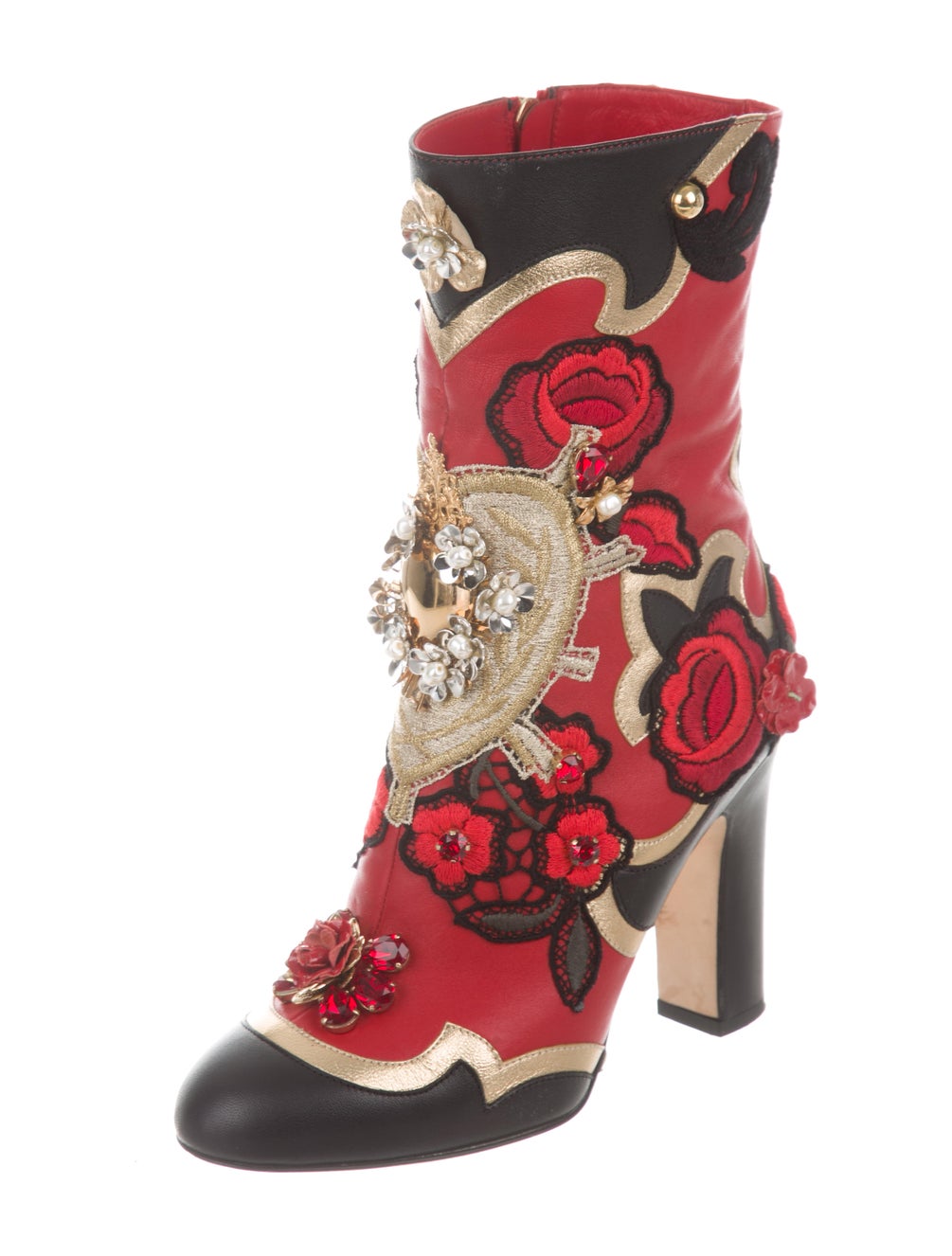 Dolce & Gabbana Rose Round-Toe Boots - Shoes - DAG146160 | The RealReal