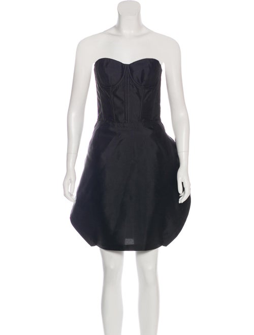 Dolce & Gabbana Silk Bustier Dress Black