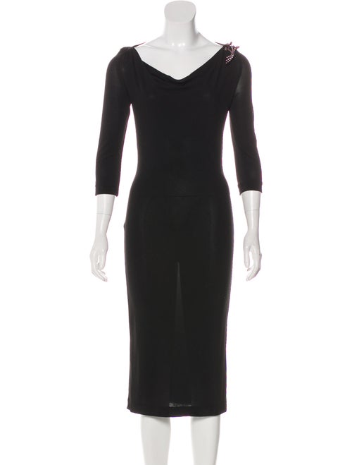 Dolce & Gabbana Embellished Knit Dress Black