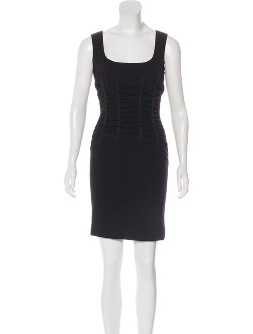 Dolce & Gabbana Square Neck Mini Dress Black
