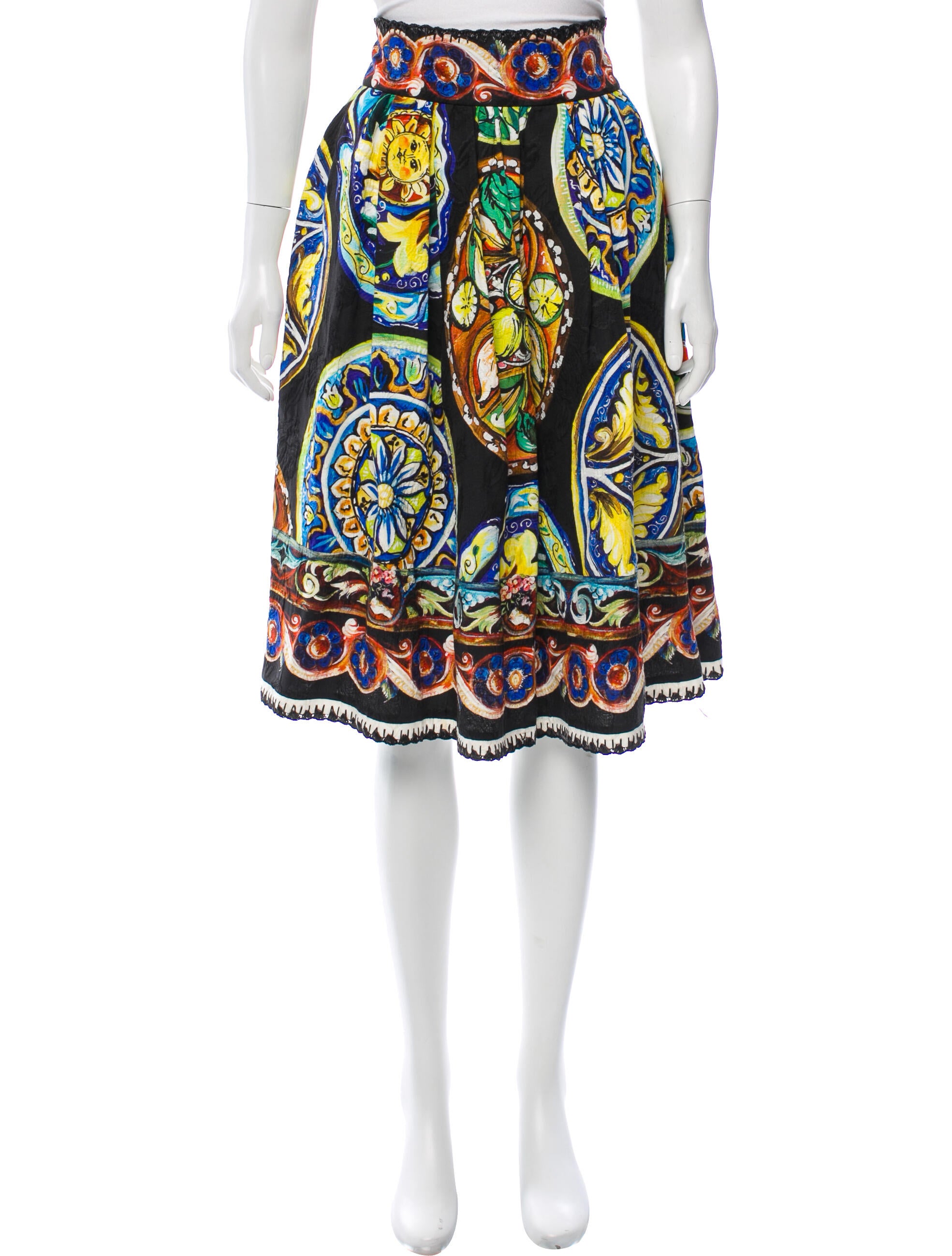 Dolce & Gabbana Printed Knee-Length Skirt