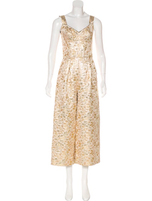 Dolce & Gabbana Sleeveless Metallic Jumpsuit w/ Ta