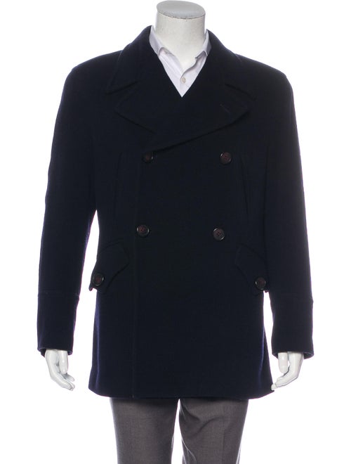 Dolce & Gabbana Wool Notch-Lapel Peacoat navy