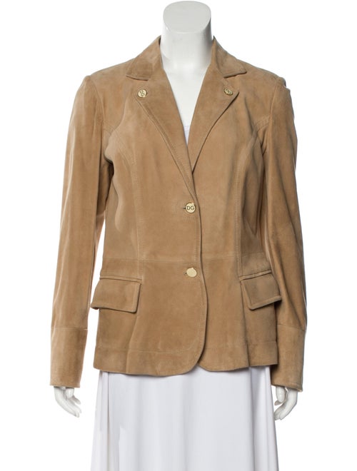 Dolce & Gabbana Goat Leather Blazer Brown