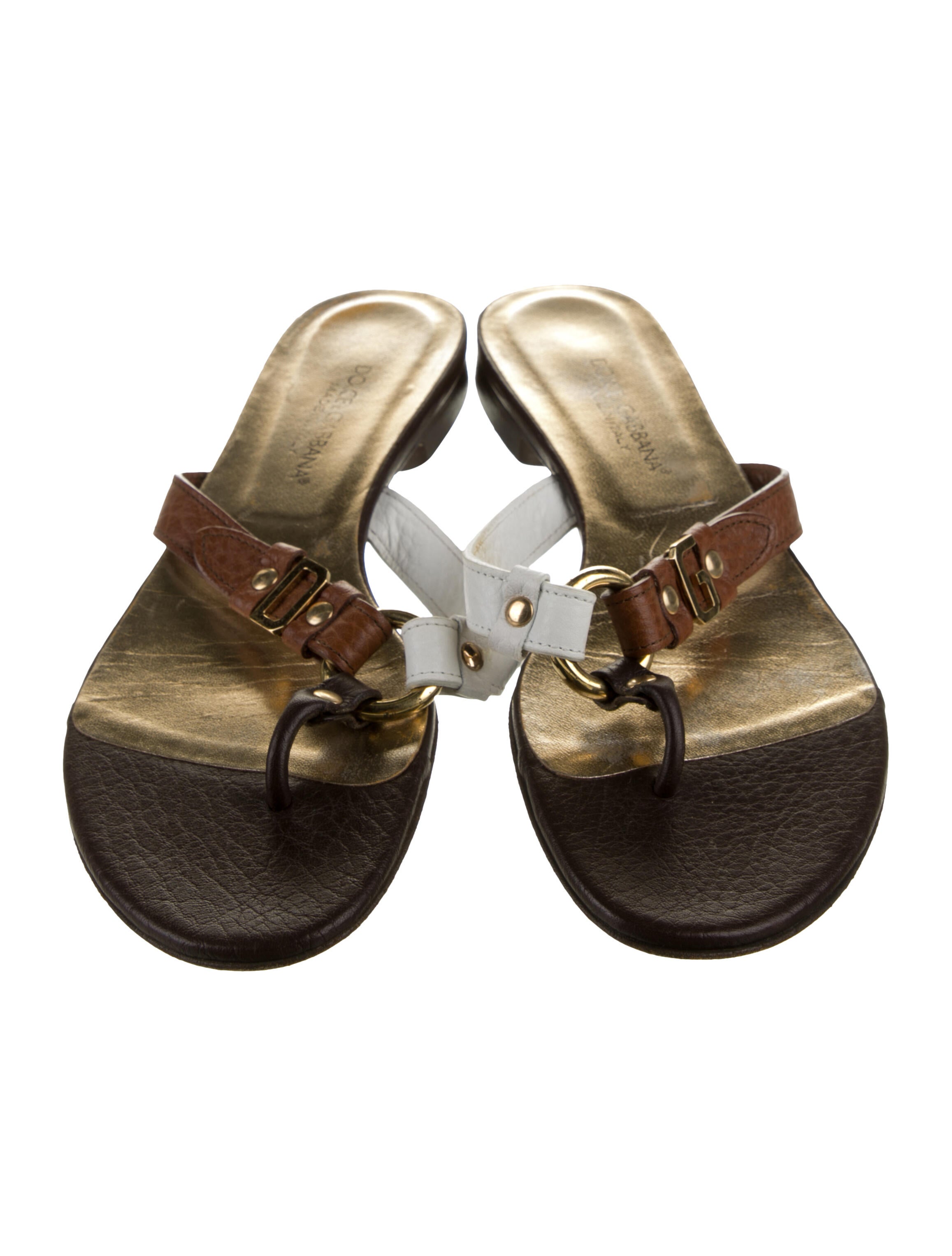 Dolce & Gabbana Leather Thong Sandals - Shoes - DAG195635 | The RealReal