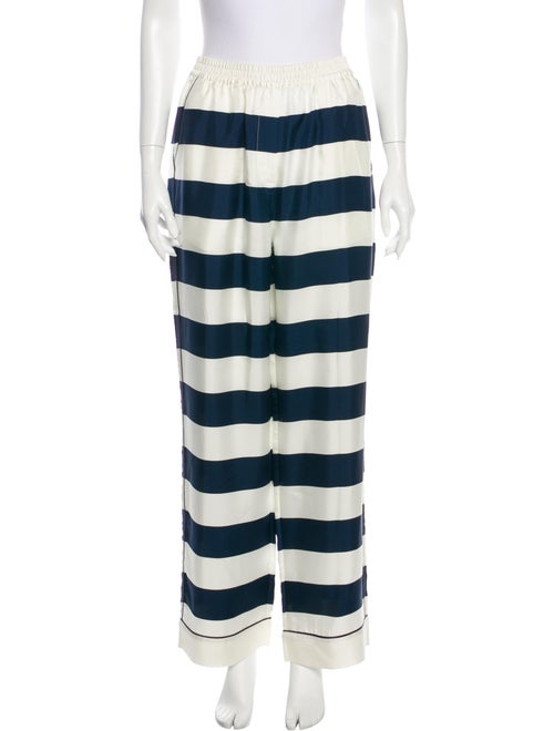 Dolce & Gabbana Silk Striped Pajamas Blue