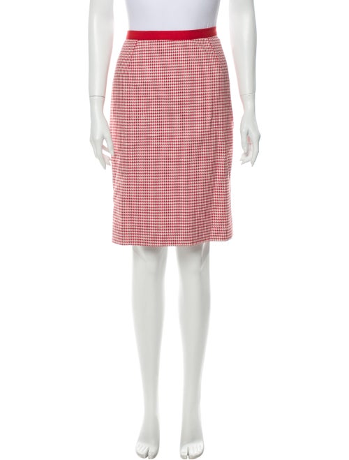 Dolce & Gabbana Houndstooth Knit Skirt Red