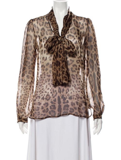 Dolce & Gabbana Silk Animal Print Blouse