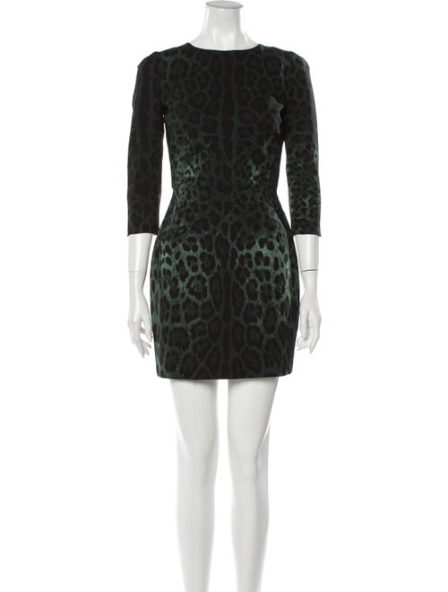 Dolce & Gabbana Silk Mini Dress Green
