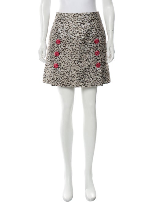 Dolce & Gabbana Brocade Mini Skirt Tan