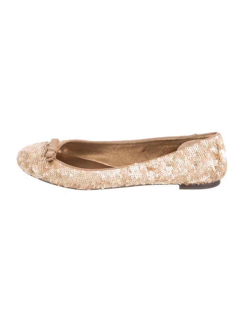 Dolce & Gabbana Sequin Ballet Flats Gold