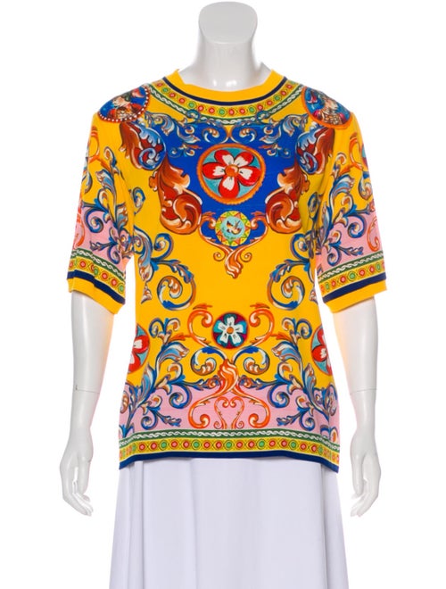 Dolce & Gabbana 2019 Silk Top Yellow
