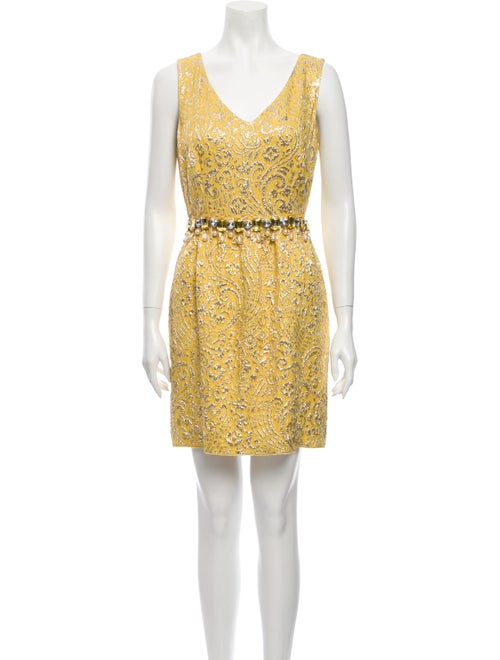 Dolce & Gabbana Silk Mini Dress Yellow