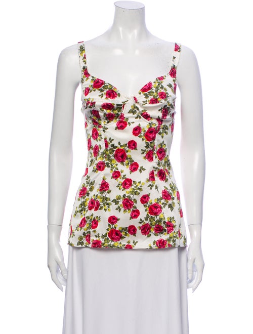 Dolce & Gabbana Silk Floral Print Pajamas White