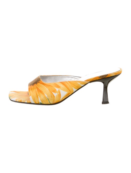 Dolce & Gabbana Floral Print Slides Yellow
