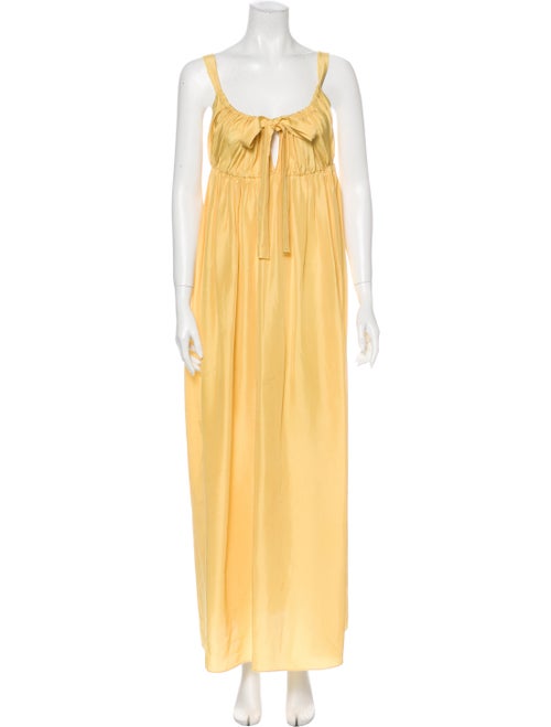 Dolce & Gabbana Silk Long Dress Yellow