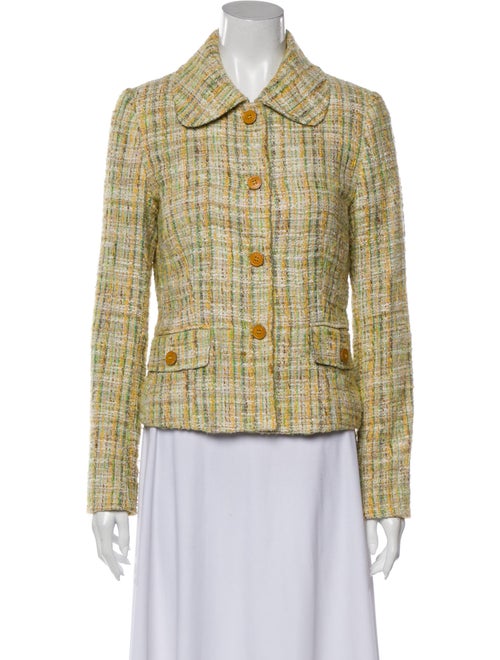 Dolce & Gabbana Tweed Pattern Blazer Yellow