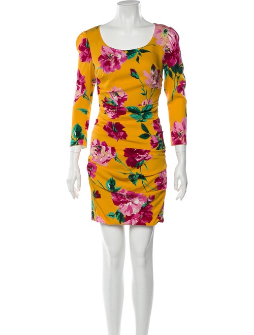 Dolce & Gabbana Silk Mini Dress Yellow