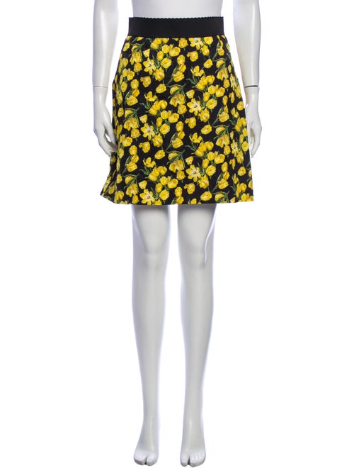 Dolce & Gabbana Printed Mini Skirt Black