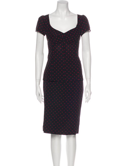 Dolce & Gabbana Silk Polka Dot Skirt Set Silk Skir