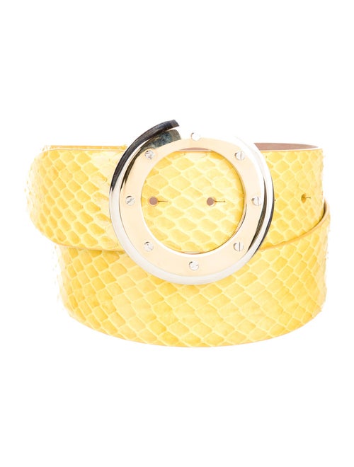 Dolce & Gabbana Python Buckle Belt Yellow