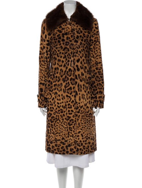 Dolce & Gabbana Animal Print Fur Coat Brown