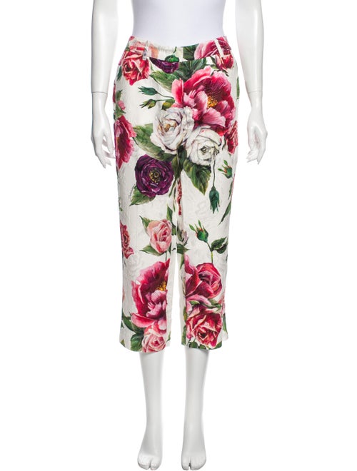 Dolce & Gabbana Floral Print Straight Leg Pants Pi
