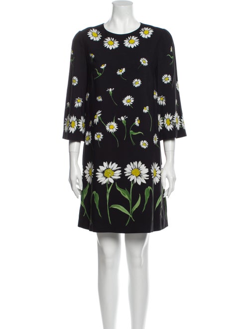 Dolce & Gabbana Floral Print Mini Dress Black