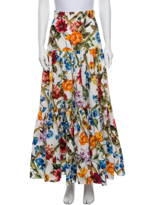 Dolce & Gabbana Printed Long Skirt White