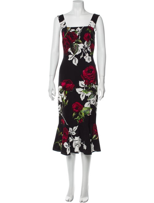 Dolce & Gabbana Rose Midi Length Dress Rose