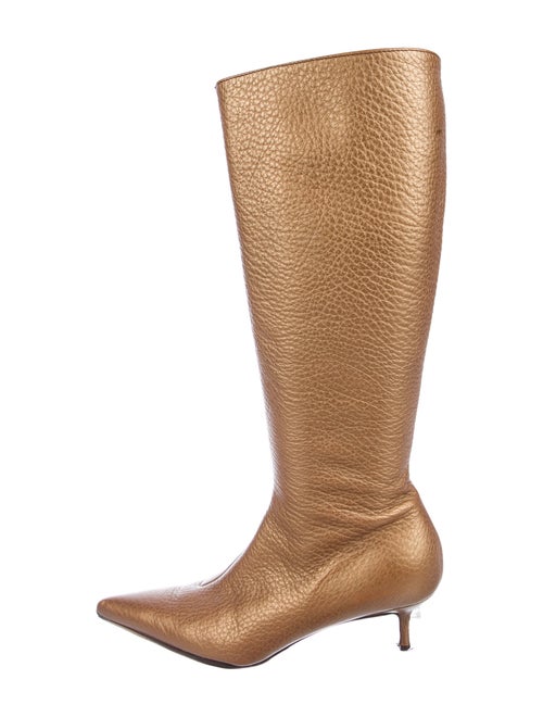 Dolce & Gabbana Leather Riding Boots Gold