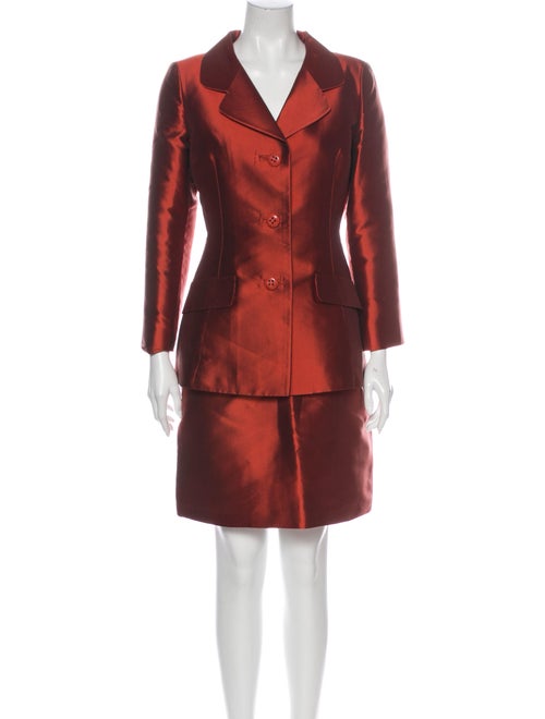 Dolce & Gabbana Silk Skirt Suit Red
