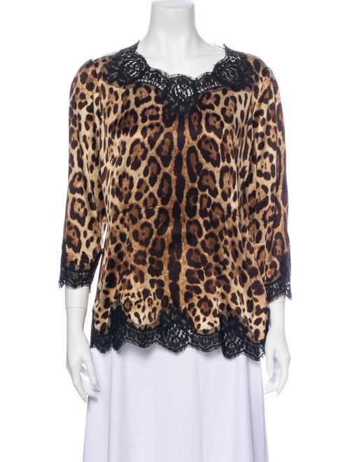 Dolce & Gabbana Silk Animal Print Blouse
