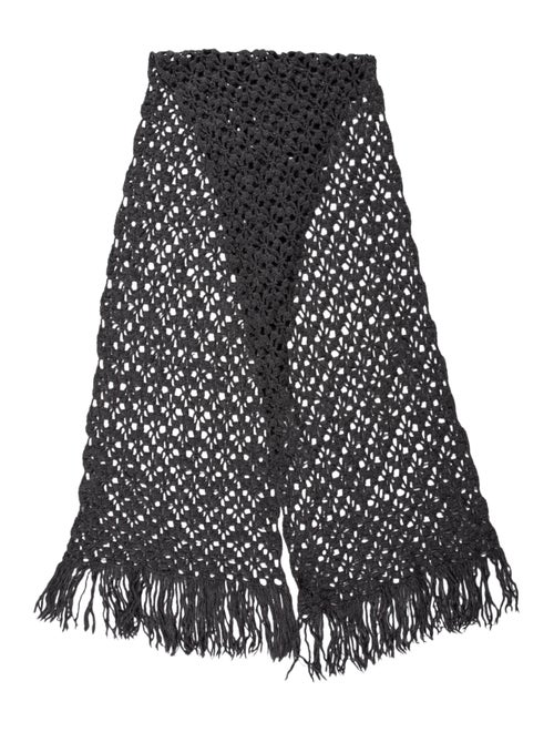 Dolce & Gabbana Wool Knit Scarf Grey