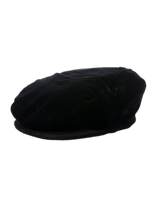 Dolce & Gabbana Velvet Newsboy Hat Black