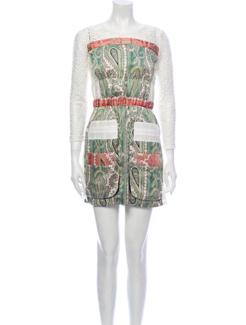 Dolce & Gabbana Paisley Print Mini Dress Green