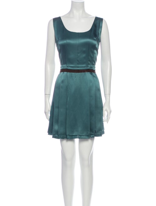 Dolce & Gabbana Silk Mini Dress Green