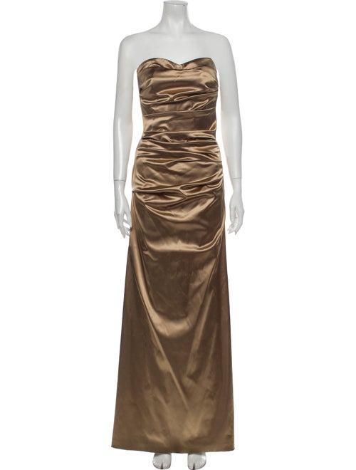 Dolce & Gabbana Strapless Long Dress Gold