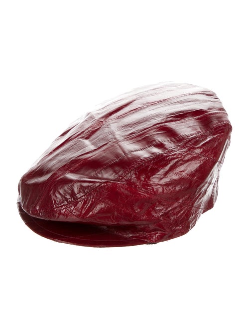 Dolce & Gabbana Eel Newsboy Hat Red