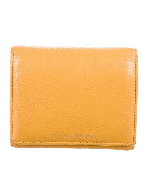 Dolce & Gabbana Leather Compact Wallet Yellow