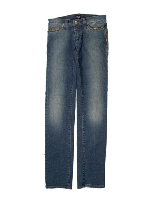 Dolce & Gabbana Low-Rise Straight Leg Jeans Blue